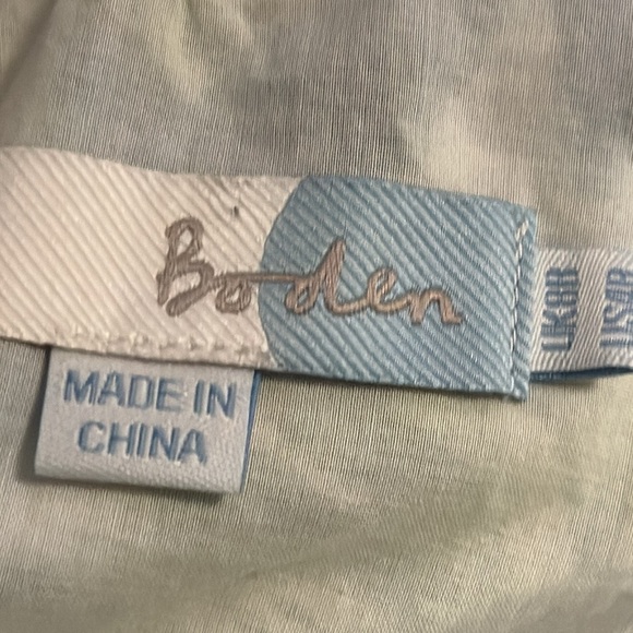 Boden green white floral print crossed top sleeveless cotton dress Sz 4R - Picture 7 of 9